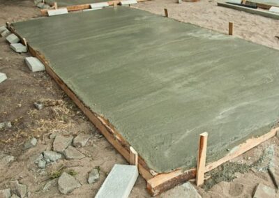 concrete shed slab pour in Brassall