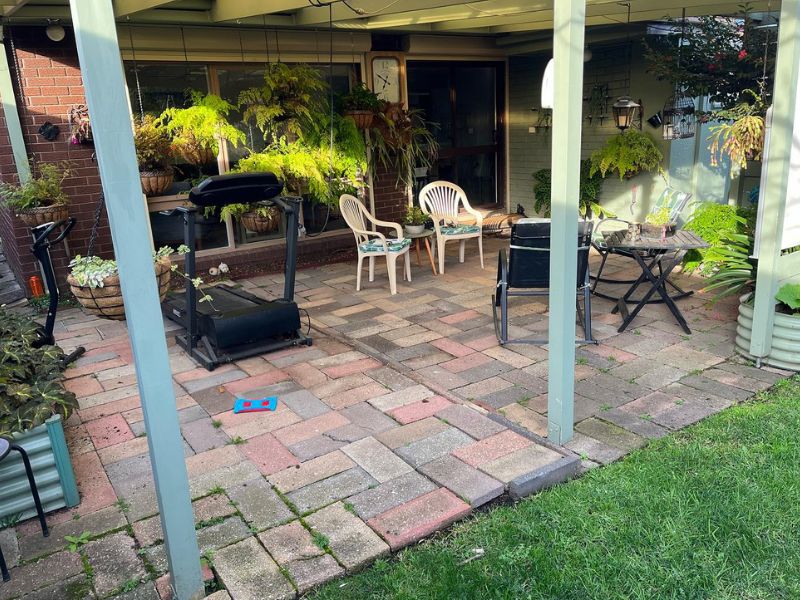 old patio with pavers